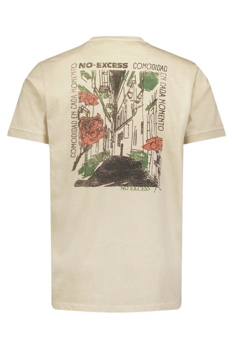 T-SHIRT CREWNECK PLACED PRINTS GARMENT DYED SLUB CEMENT 5
