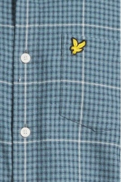 HOUNDSTOOTH CHECK FLANNEL SHIRT MIST BLUE 5
