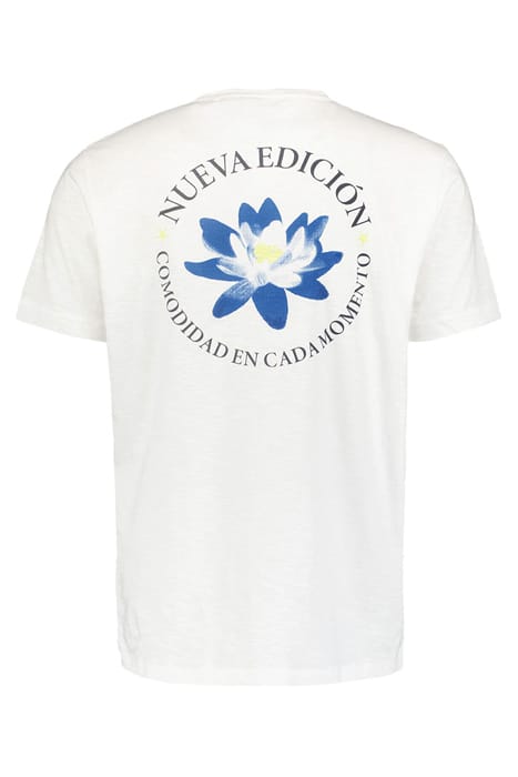 T-SHIRT CREWNECK PLACED PRINTS GARMENT DYED SLUB WHITE 5