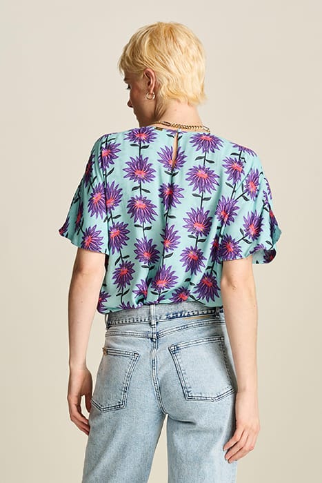 TOP - GEORGIE FLOWER AQUA 2
