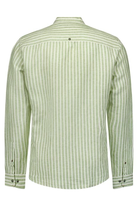 SHIRT GRANDDAD STRIPE WITH LINEN GREEN 5