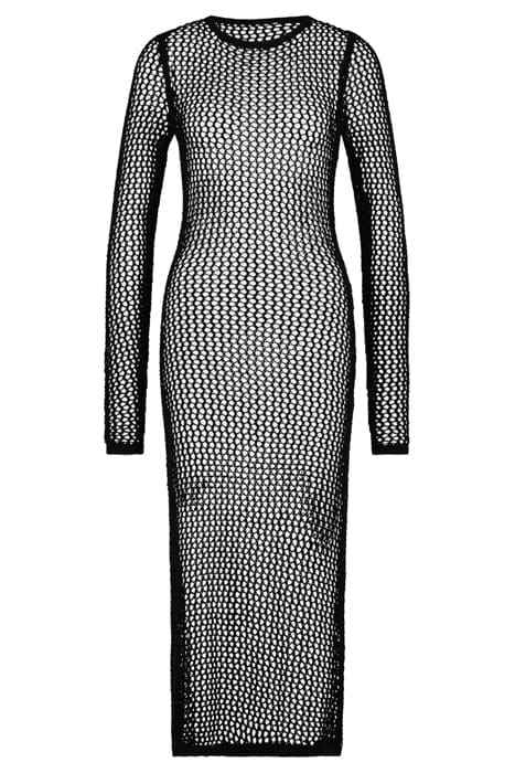 KNITTED CROCHET DRESS BLACK 2