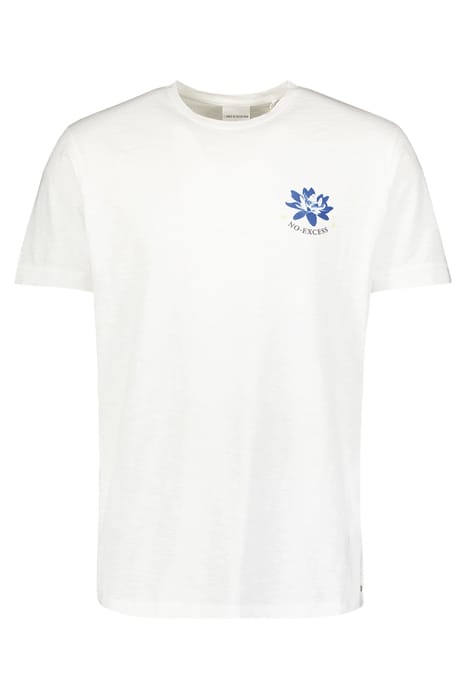 T-SHIRT CREWNECK PLACED PRINTS GARMENT DYED SLUB WHITE 4