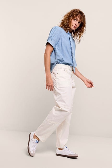 LOOSE TAPERED PANTS SLEEK STRETCH TWILL OFF WHITE 4