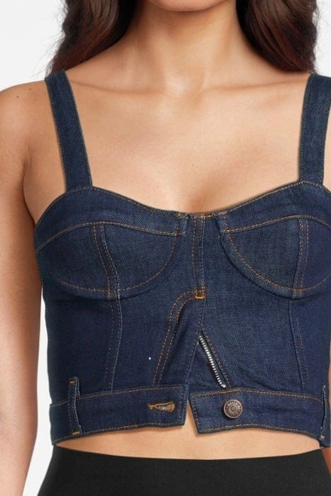 STRETCH DENIM CROP TOP BLUE 4
