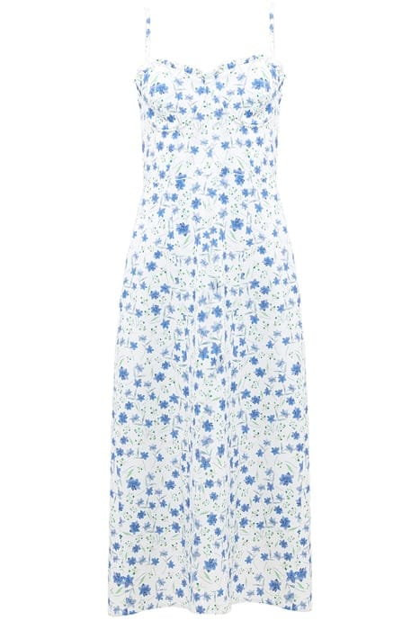 FRENCH CONNECTION CAMILLE ECHO CREPE STRAPPY DRESS SUM WH/BL 3