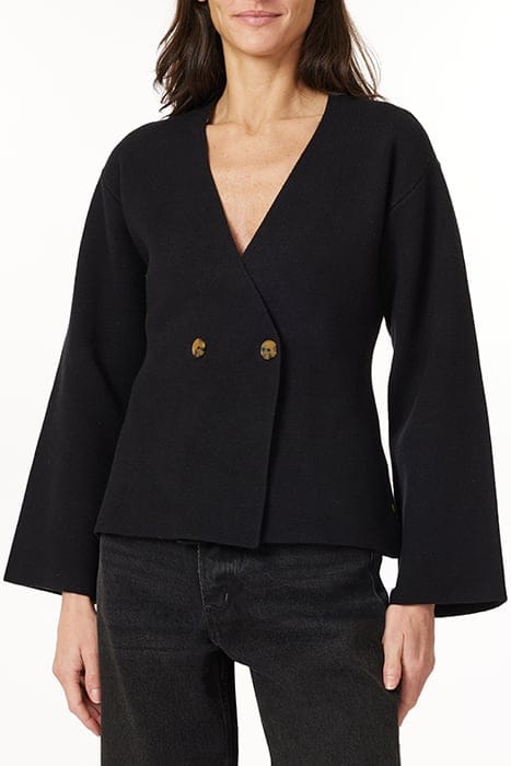 DOUBLE BREASTED FULL SLV CARDI BLACK NIGHT 1