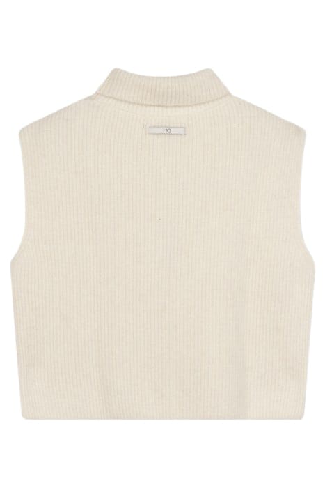 SHORT SOFT KNIT SWEATER ECRU 3