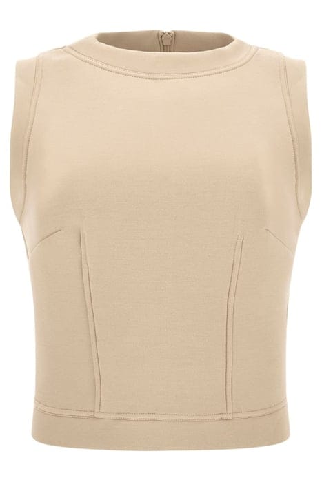 GUESS ECO SL IDA SCUBA TOP FOAMY TAUPE 4