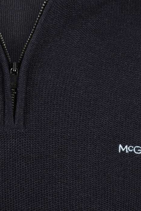 STRUCTURED ZIP MOCK SWEATER NAVY 7