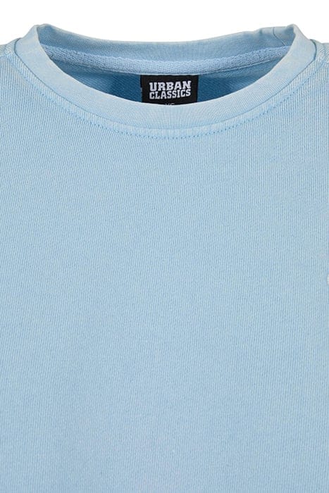 LADIES CROPPED FLOWER EMBROIDERY TERRY CREWNECK BALTICBLUE 8