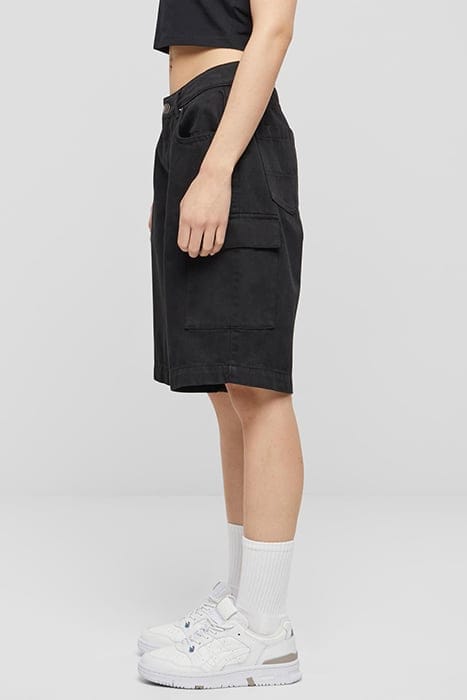 LADIES COTTON CARGO BERMUDA BLACK 4