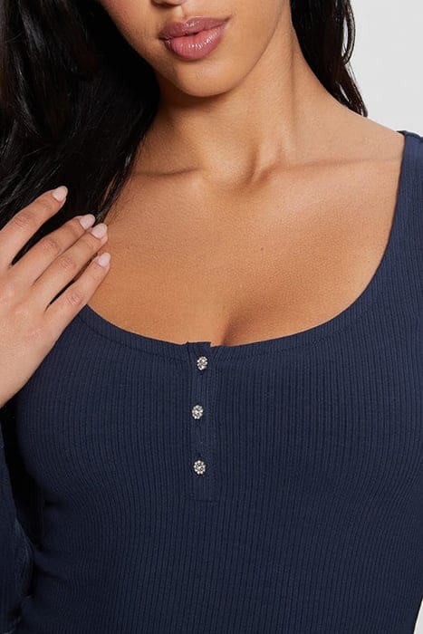 GUESS ECO LS KARLEE JEWEL BTN BLACKENED BLUE 6