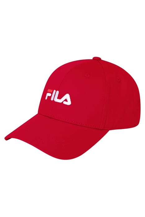 BRASOV 6 PANEL CAP WITH LINEAR LOGO - STRAP BACK TRUE RED 1