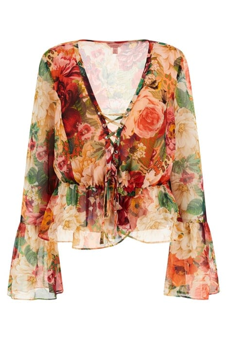 GUESS ECO LS DEMI TOP PEONY ANIMAL PRINT 4