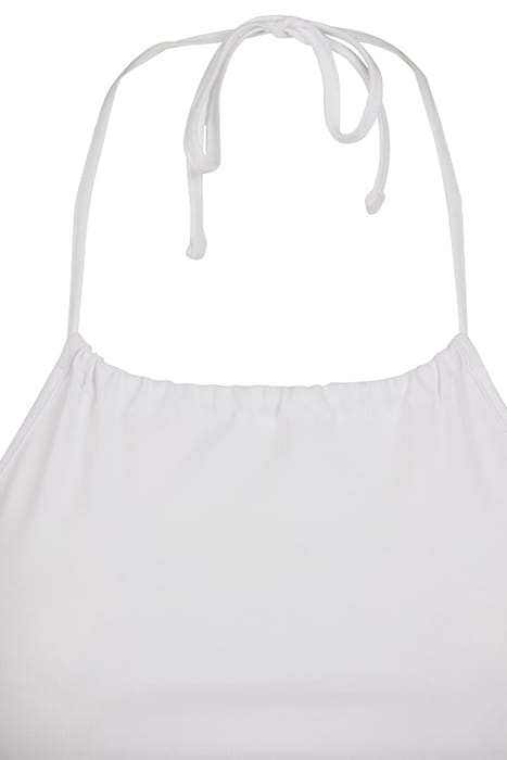 LADIES CROPPED NECKHOLDER TOP WHITE 8