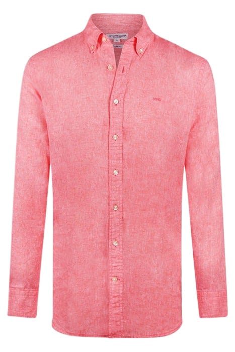 COTTON LINEN SHIRT CORAL RED 4