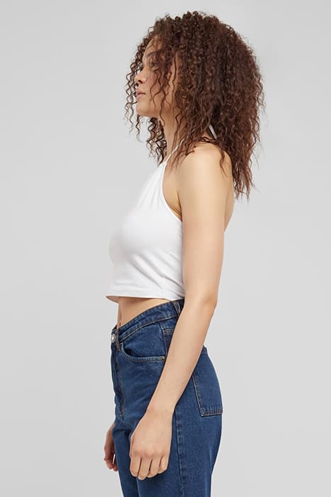 LADIES CROPPED NECKHOLDER TOP WHITE 6