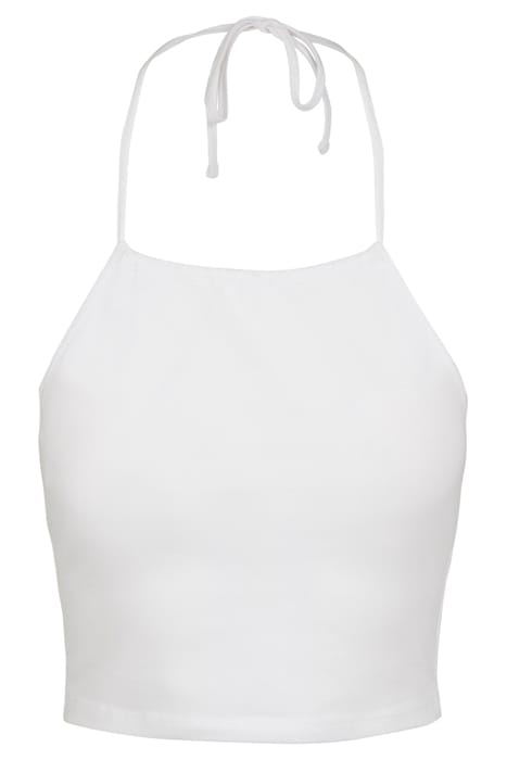LADIES CROPPED NECKHOLDER TOP WHITE 5
