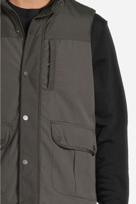CORBY CANVAS GILET DARK GREY 4