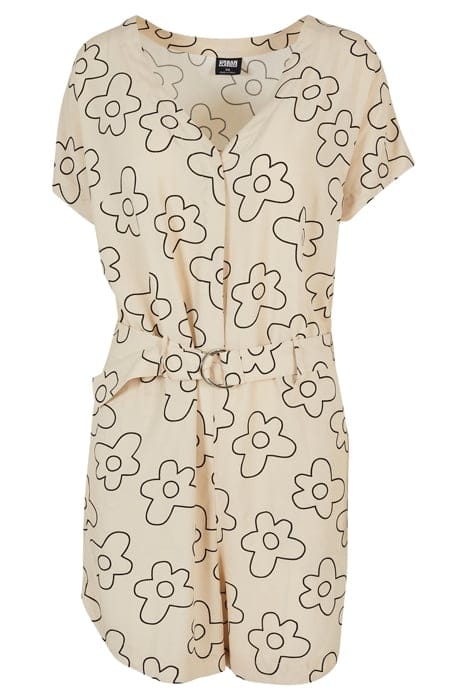 LADIES SHORT VISCOSE BELT JUMPSUIT SOFTSEAGRASSFLOWER 4