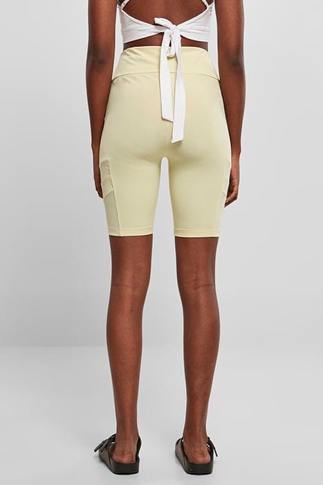 LADIES HIGH WAIST TECH MESH CYCLE SHORTS SOFTYELLOW 2
