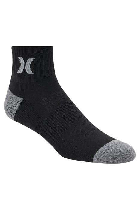 6PK MENS 1/2 TERRY QTR CREW BLACK 2