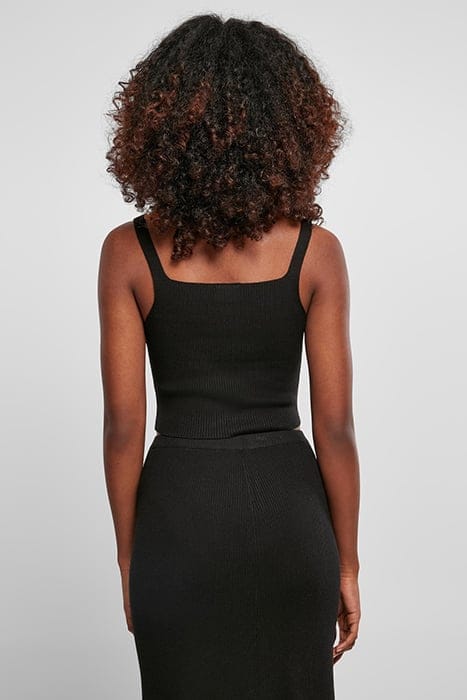 LADIES CROPPED KNIT TOP BLACK 2