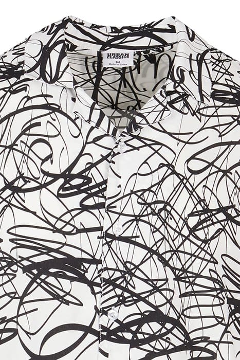 VISCOSE AOP RESORT SHIRT WHITESCRIBBLE 8