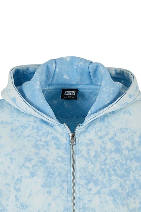 LADIES SHORT OVERSIZED TOWEL WASHED ZIP HOODY BALTICBLUE 8