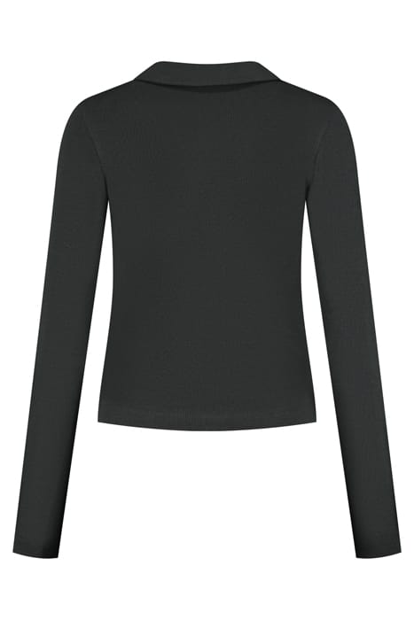 RIB BUTTON SHIRT PIRATE BLACK 2