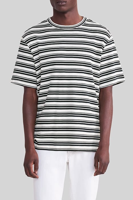 CHALK T-SHIRT WITH NAVY SAILOR STRIPES 1