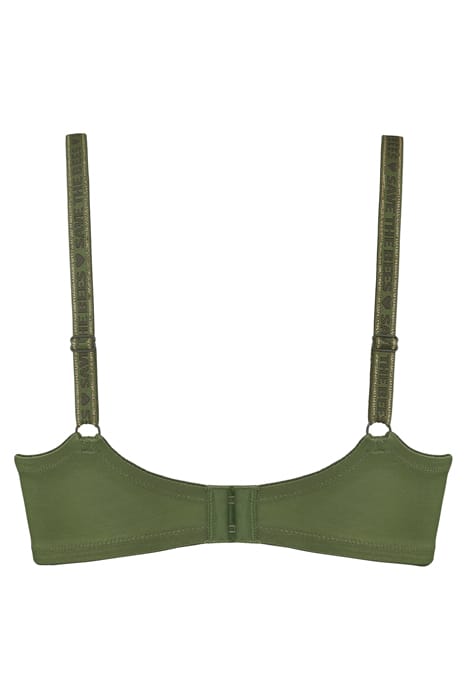 QUEEN BEE OLIVE GREEN PLUNGE BALCONY BRA 4