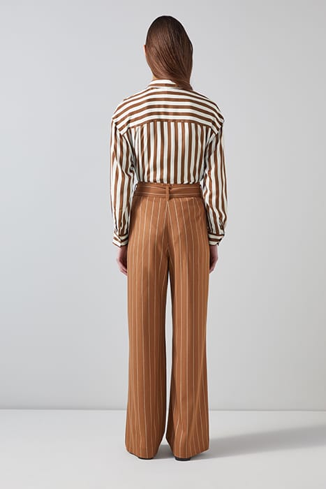 BLYTHE STRIPE BUTTON-DOWN SHIRT BROWN 2