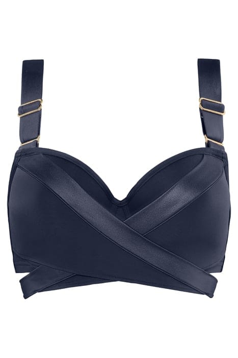 CACHE COEUR STEEL GREY PLUNGE BALCONY BIKINI TOP 3