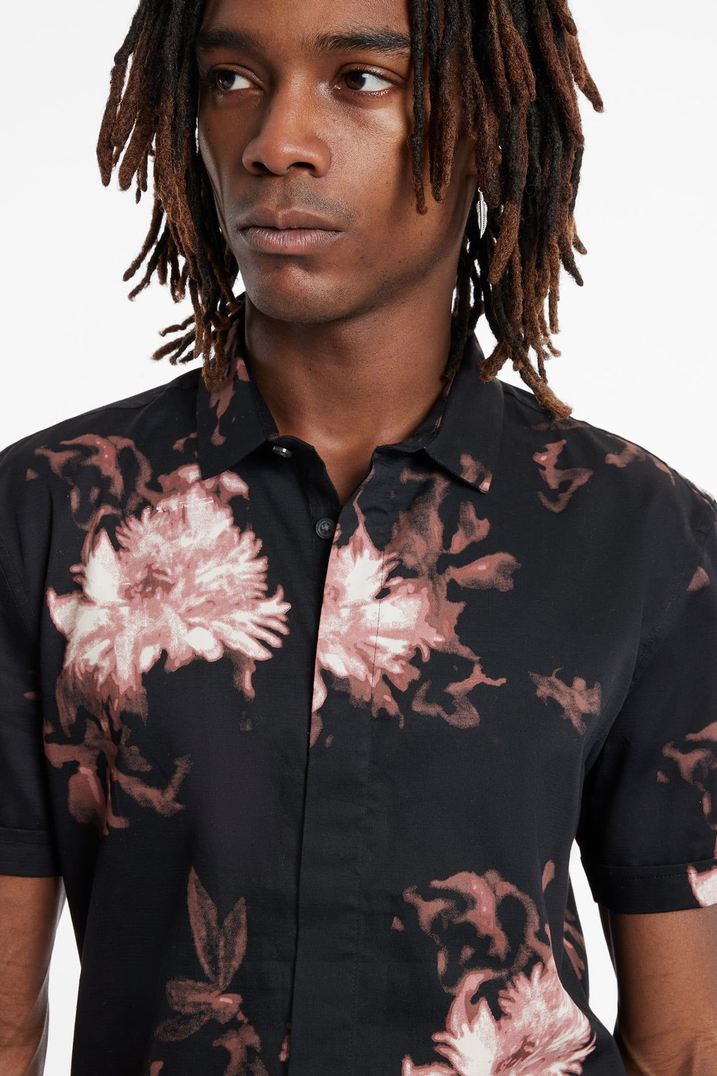 LOREN SLIM FIT SS SPORT SHIRT CRANBERRY 3