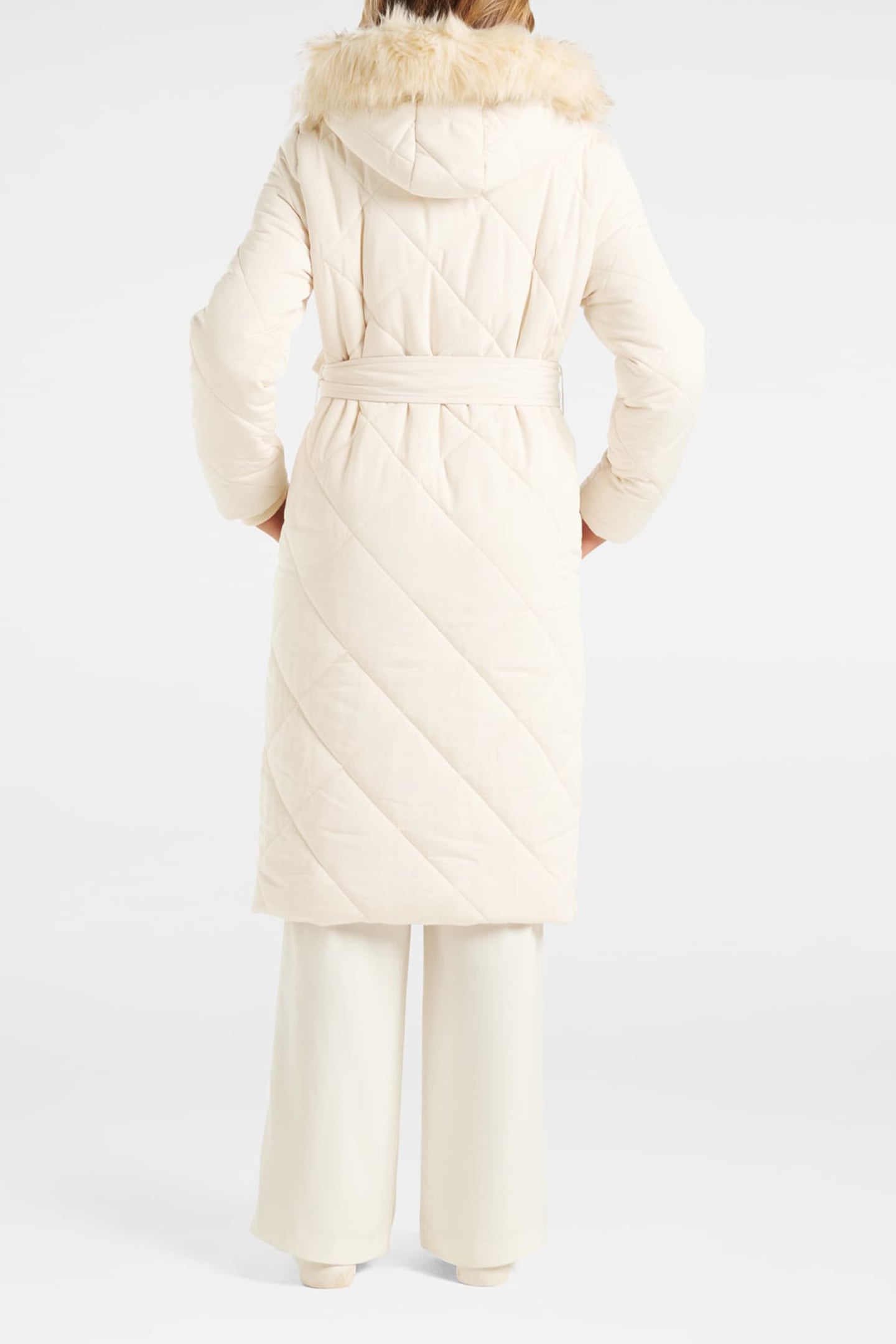 TESSA QUILTED LONGLINE PUFFER JACKET CREAM 2