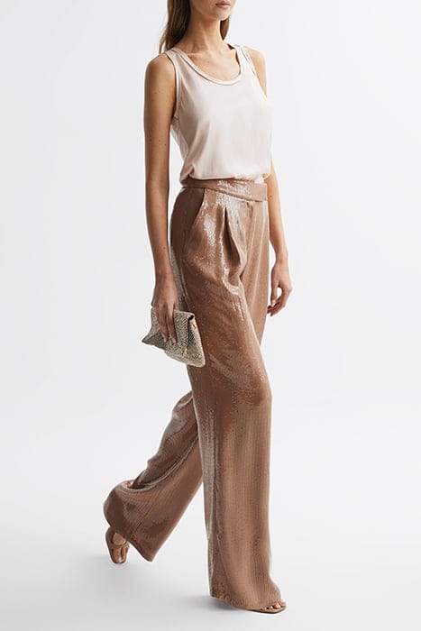 LIZZIE WIDE-LEG PANTS — SEQUIN TRO 3