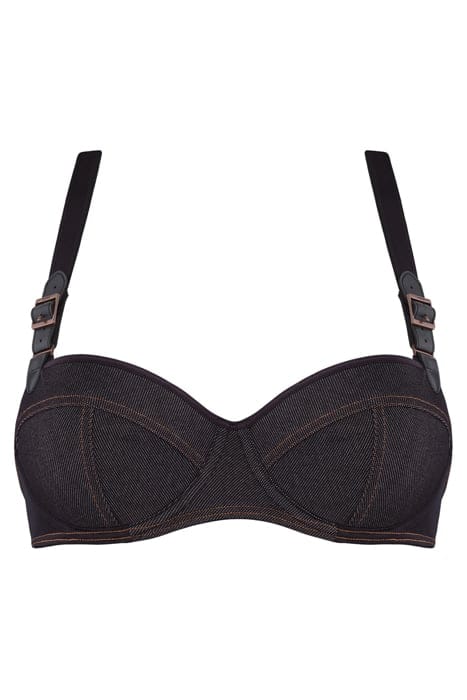 CALAMITY JANE BLACK DENIM PLUNGE BALCONY BRA 3