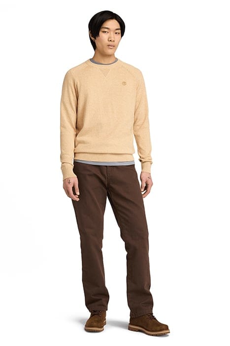 PHILLIPS BROOK RAGLAN SLEEVE CREW NECK SWEATER LIGHT WHEATBO 3