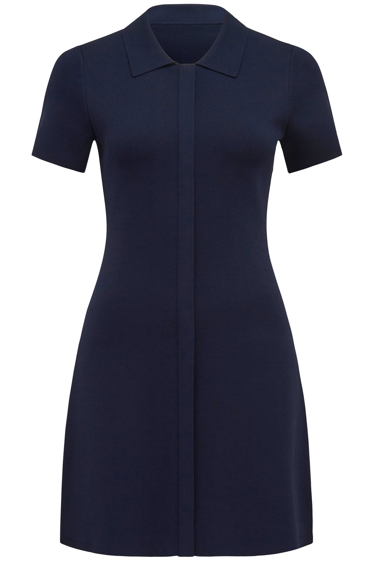 BETH ZIP CREPE KNITTED DRESS NAVY 4