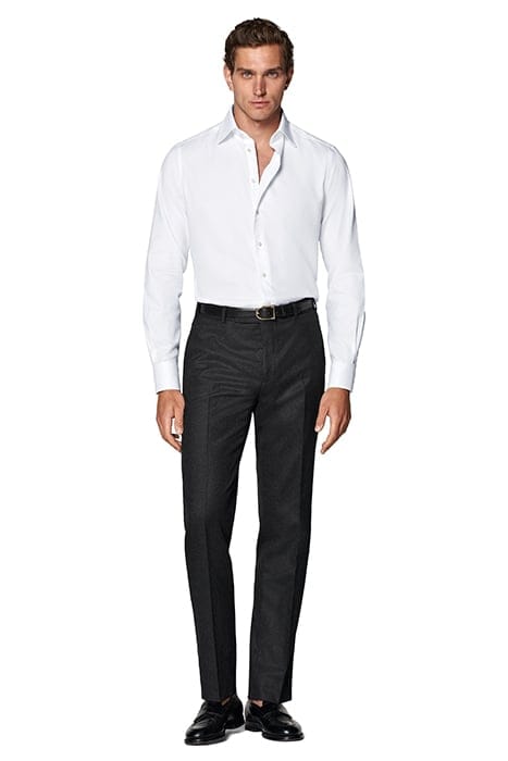 BLACK SLIM LEG STRAIGHT TROUSERS 1