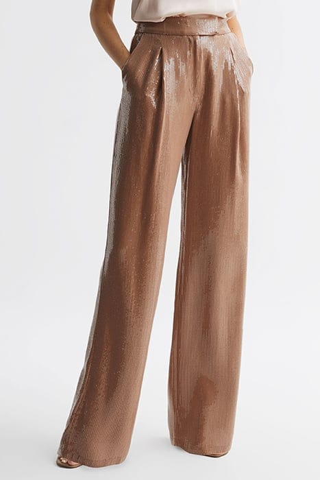 LIZZIE WIDE-LEG PANTS — SEQUIN TRO 1