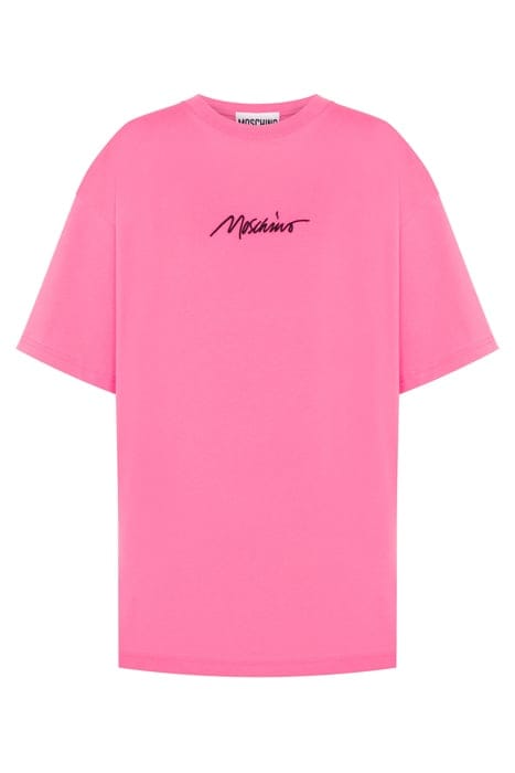 ORGANIC JERSEY T-SHIRT LOGO EMBROIDERY PINK 3