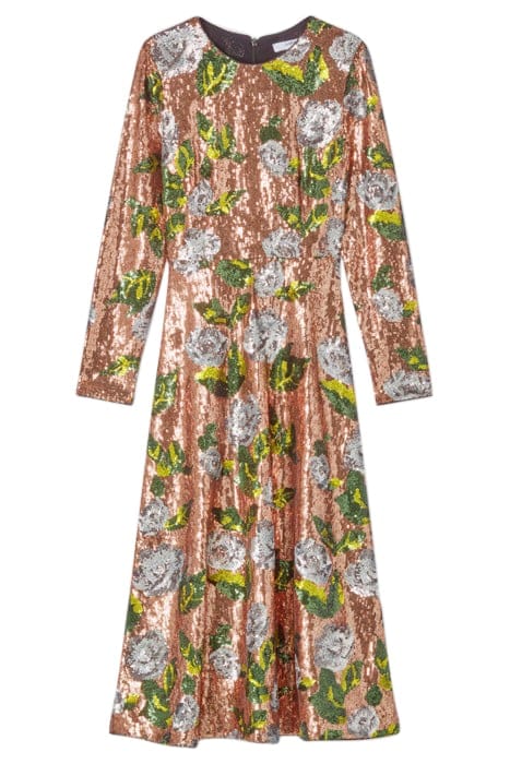 MARCEL SEQUIN MIDI DRESS ROSE GOLD/BLACK 4