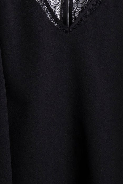 CREPE LIGHT LACE TRIM VEST BLACK 3