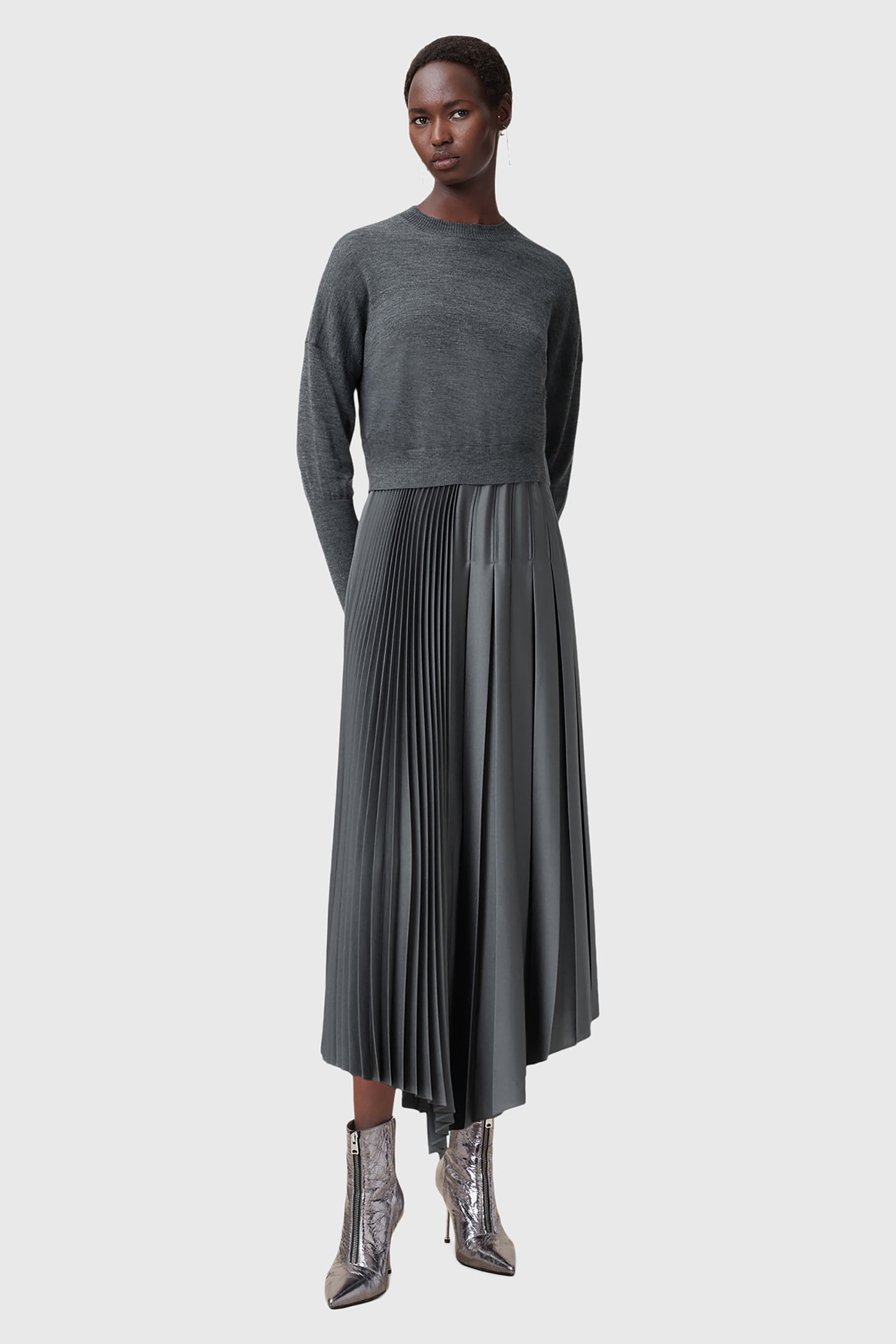 ADRIANA DRESS TURBULENCE GREY 1