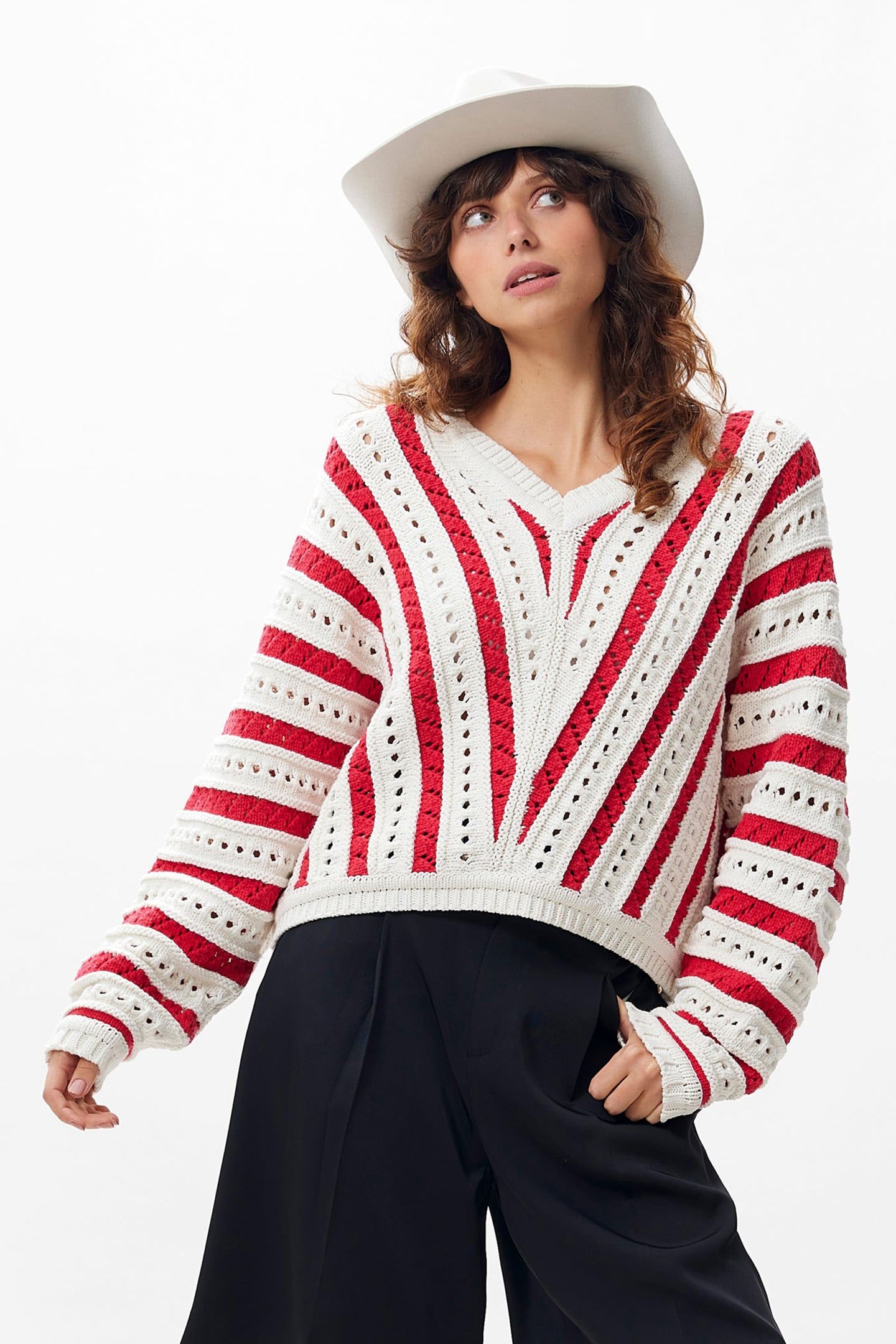 AJOUR KNIT EGRET 1
