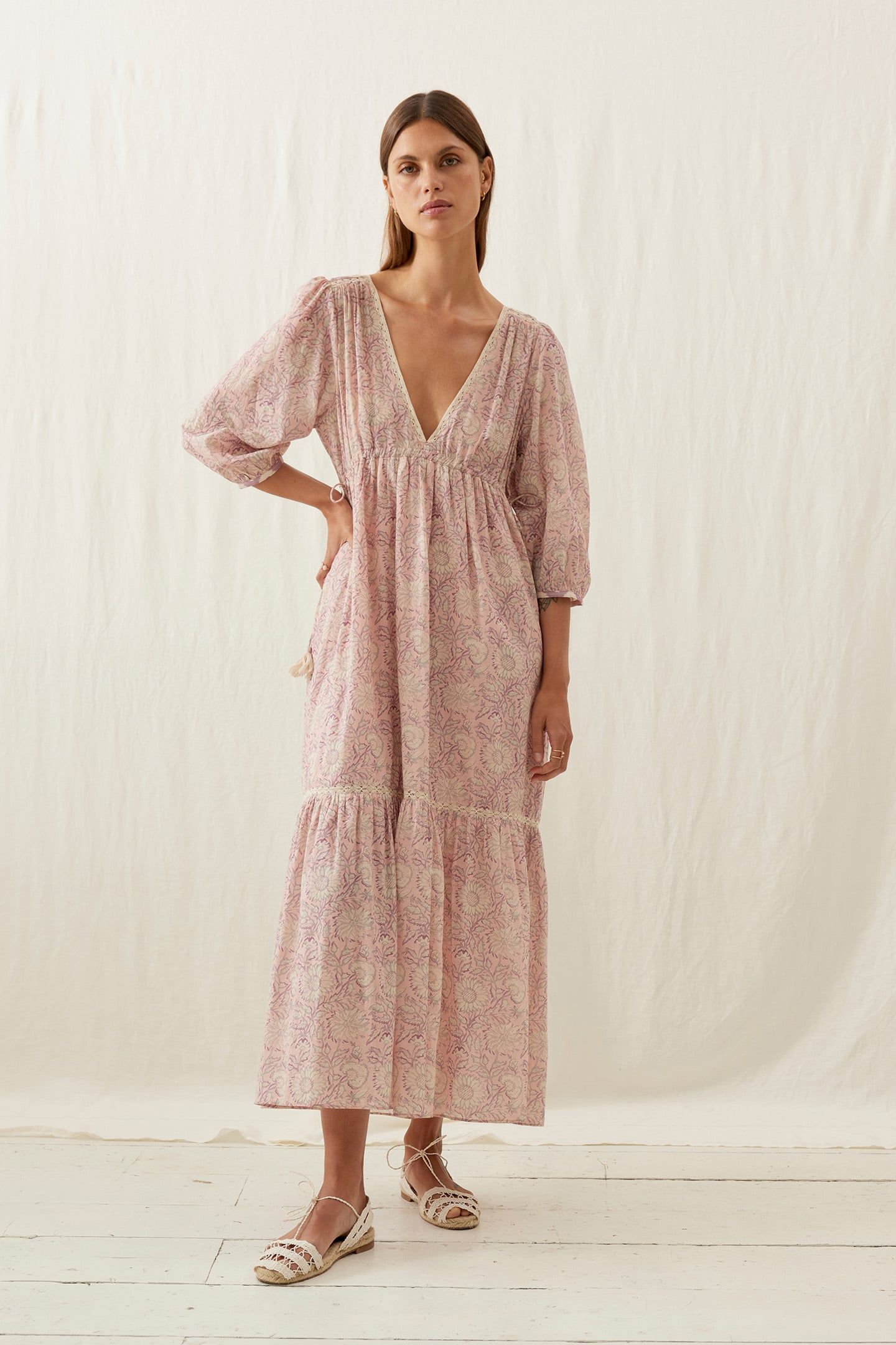 DRESS BALI PINK DAISY GARDEN 1