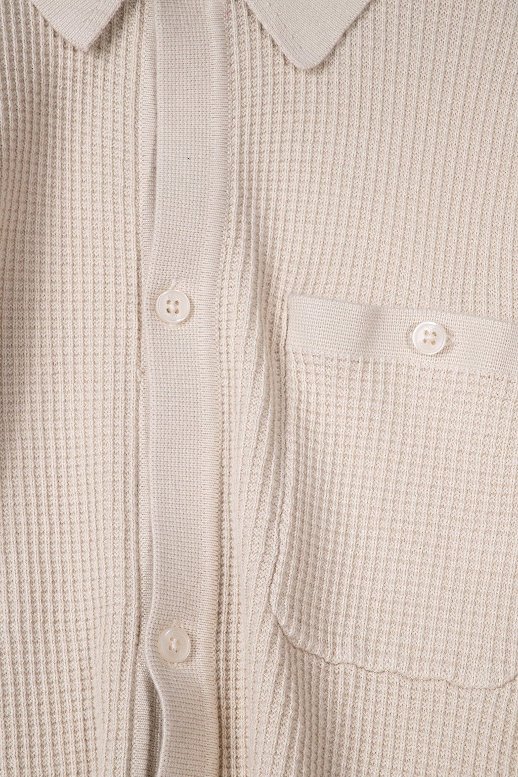 SS BUTTON FRONT CHEST POCKET SWEATER MEDIUM SAND 4